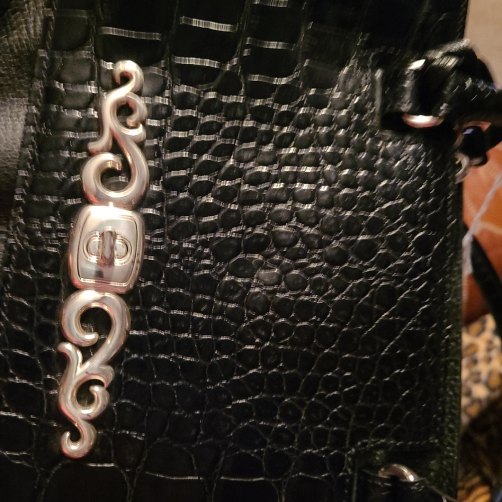 Brighton Black Crocodile and Leather- Handbag Purse / Non SMOKER - with dust bag